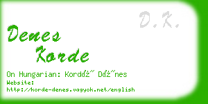 denes korde business card